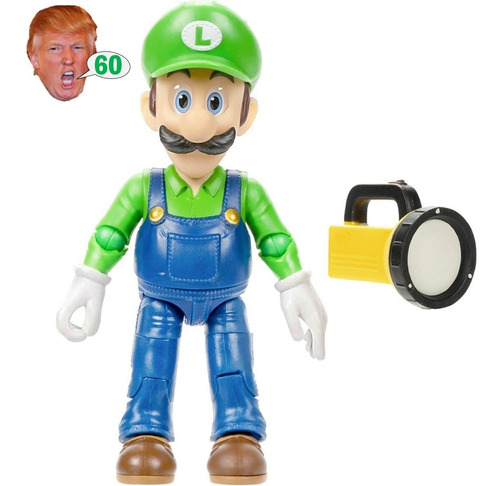 Muñeco Luigi Articulado Original Nintendo Mario La Película