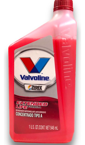 Refrigerante Valvoline 946ml Zerex Rojo Concentrado 1 Litro