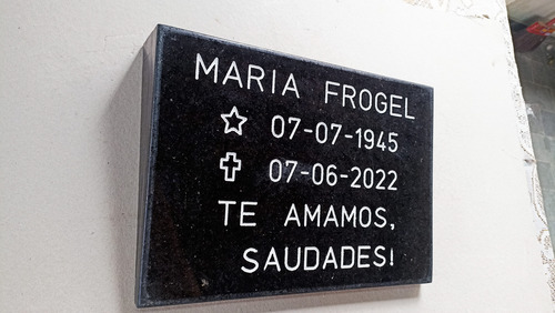 Placa Lápide Granito Suporte Túmulo Cemitério T/ 30cm X 40cm