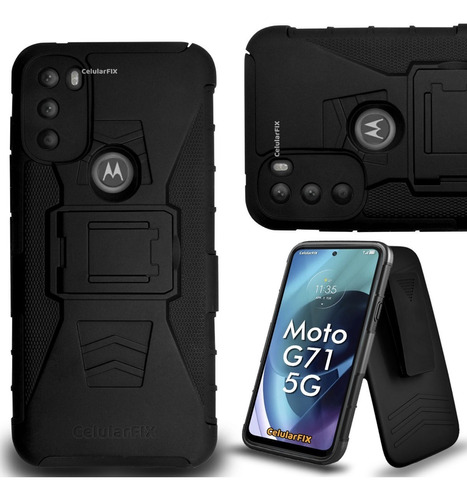 Funda Protector P/ Moto G71 5g, Uso Rudo Con Clip