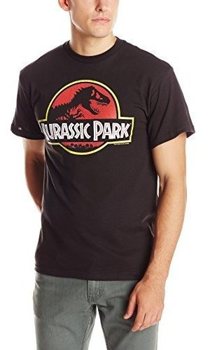 Camiseta Para Hombre Jurassic Park, Negro, Medio