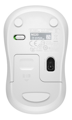 Imagen 5 de 5 de Mouse inalámbrico Logitech MOUSE M220 Silent blanco