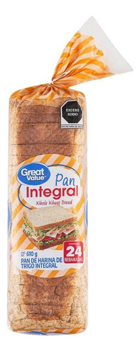 3 Pza Pan Integral Great Value 610 G