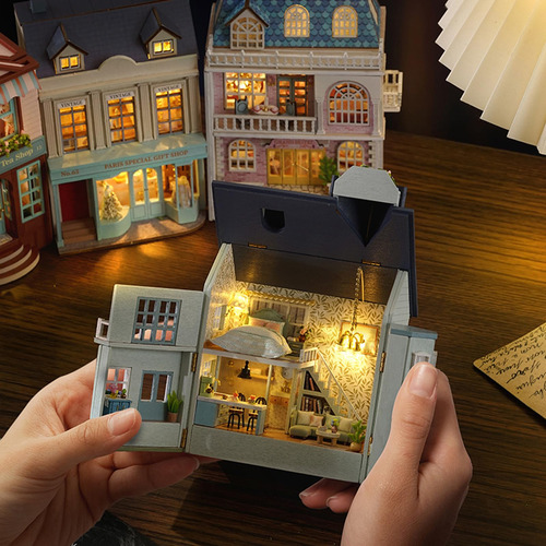 Casa De Muñecas Miniatura Kit Bricolaje Habitación Creativa