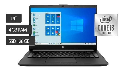 Laptop Hp Cf2513 14' Core I3-10110u 4gb 128gb Ssd W11