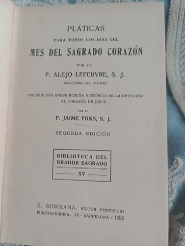 Libro Antiguo Mes Corazon De Jesus Novenas Triduo Religioso