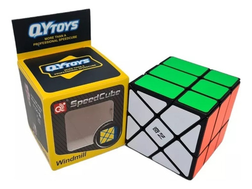 Cubo Rubik 3x3 Windmill Qiyi Base Negra Sticker Molinio Espi