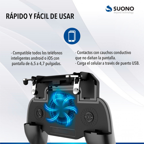 Imagen 3 de 10 de Gamepad Joystick Celular Gamer Con Refrigeración Power Bank
