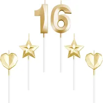 Comprar 16 Velas 16º Cumpleaños Y Velas De Amor Estrellas Velas De
