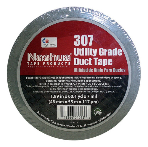 Cinta Adhesiva P/ducto Gris 2 X55m (60yd) 307 Nashua