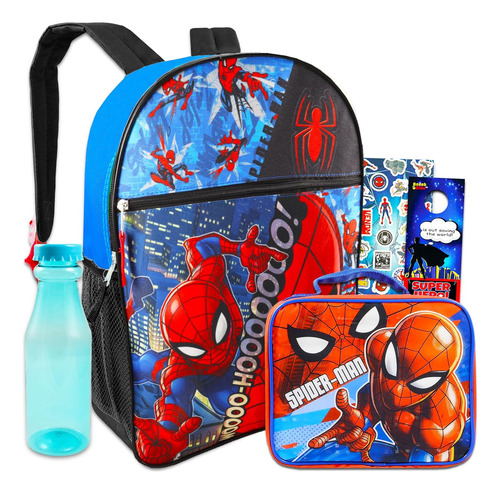 Juego De Mochila Para Ninos Spiderman Paquete De 5 Piezas