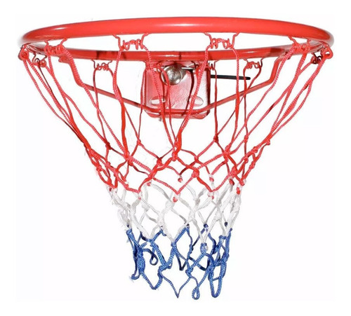 Aro De Basket Con Resorte + Red Basquet Volcada Hierro Doble