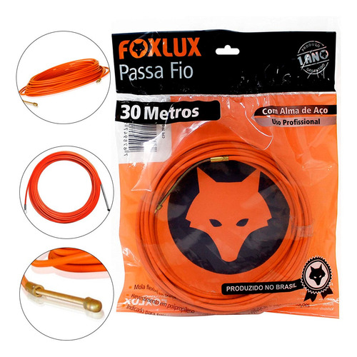 Kit Com 3 Passa Fio Com Alma De Aço 30 Metros - Foxlux