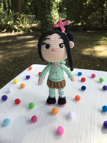 Vanelope Amigurumi Muñeca Tejida Ralph Demoledor Vanellope