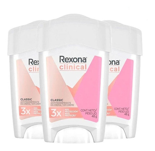 Desodorante Stick Rexona Clinical Creme Soft Women 45g - 3 Unidades