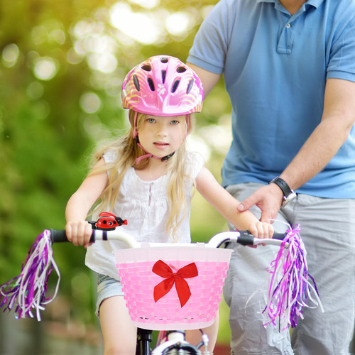 Cesta Para Bicicletas Para Niños Con Lazo De Plástico Tejido