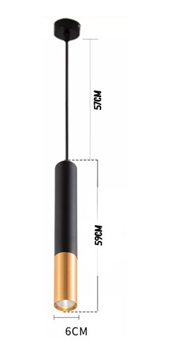 Imagen 2 de 7 de Lámpara De Techo Colgante Cilíndrica Moderna Tubular De Lujo