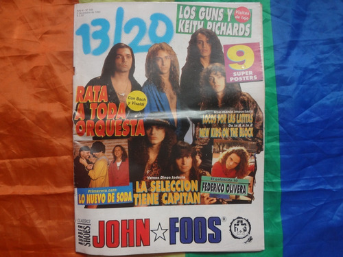 Revista 13/20 1992 Soda Stereo Marillion Rata Blanca