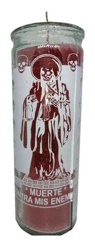 6 Veladoras Esotérica Santa Muerte Roja Parafina 100%