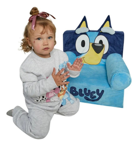 Sillón Infantil Puff Bluey Sofá Individual Perrito Azul