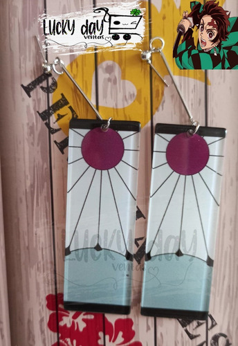 Aretes Tanjiro Kamado Hanafuda Kimetsu No Yaiba Demon Slayer
