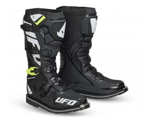 Botas Ufo Enduro Obsidian C/ Puntera Negra Flu Solomototeam