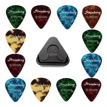Comprar Kit 12 Palhetas Strinberg 0.96mm P\u002F Violão + Porta Palhetas