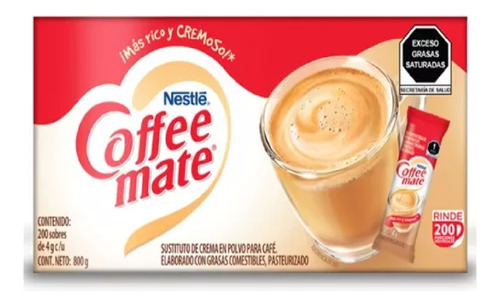 Sustituto De Crema Para Cafe Coffee Mate Polvo Sobre De 4 Gr