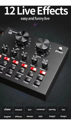 Tarjeta De Sonido Multifuncional Live V8 Us Audio Interface