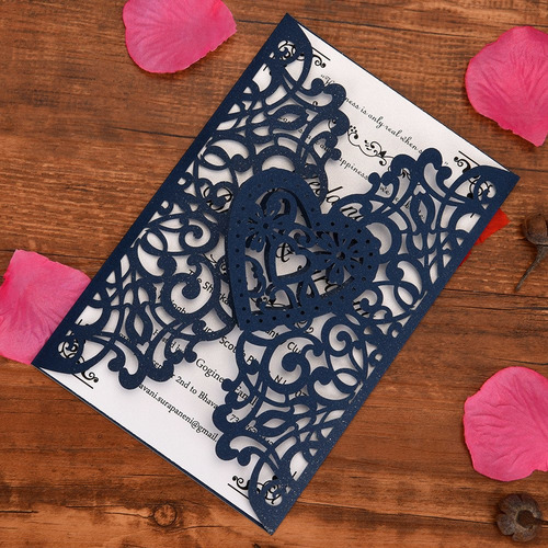 Imagem 3 de 9 de 10pcs Papel Pérola Floral Cartões Convite Titulares