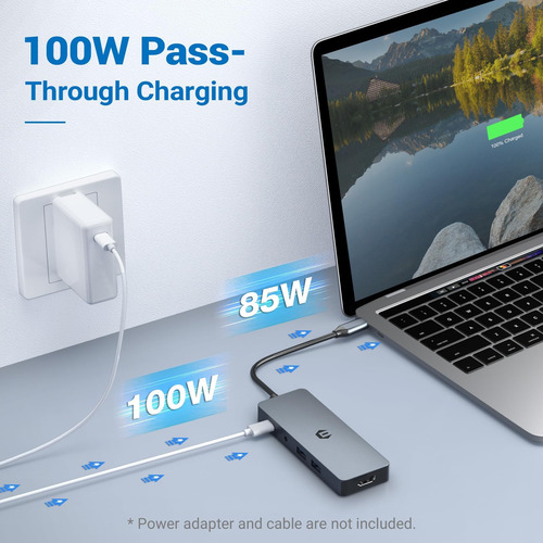 Hub Multipuerto 10 En 1, Adaptador De Concentrador Usb C De