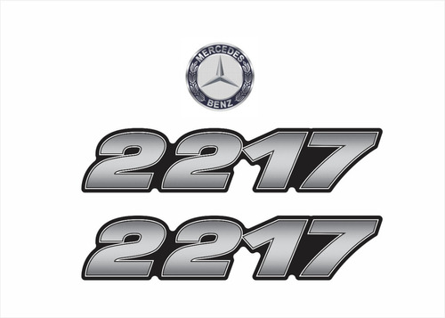 Kit Adesivos Resinados + Logo Para Mercedes Benz 2217 18239 Cor Prata