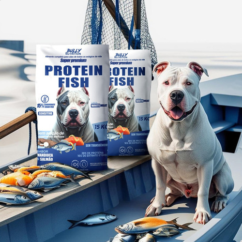Ração Premium 15kg Protein Fish Sem Conservantes Artificiais