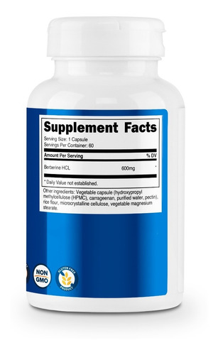 Imagen 2 de 3 de Berberine Berberina Importada Usa Nutricost