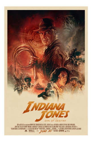 Póster Indiana Jones Estilo Clásico Retro Vintage Saga Cine