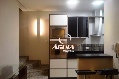 Cobertura Totalmente Mobiliada Com 2 Dormitórios À Venda, 70m² + 70m² Por R$ 563.900 - Vila Pires - Santo André/sp - Co0968