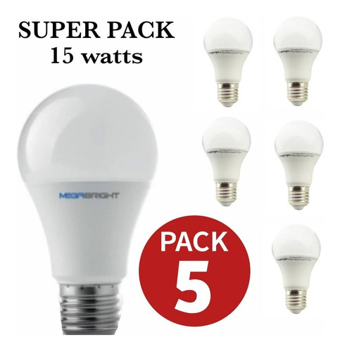 Ampolletas 15 Watts Led. Pack 5 Ampolletas - Work Led