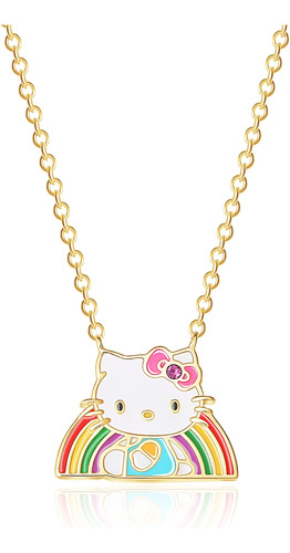 Collar Con Colgante De Arcoíris Para Mujer De Hello Kitty Sa