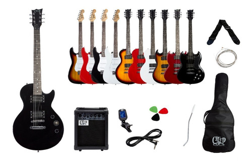 Imagen 5 de 6 de Pack Guitarra Les Paul Y Amplificador Creep Completo Bk