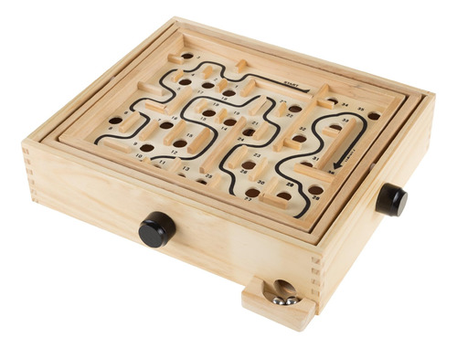 Juego De Laberinto De Madera Con Dos Canicas De Acero, Juego