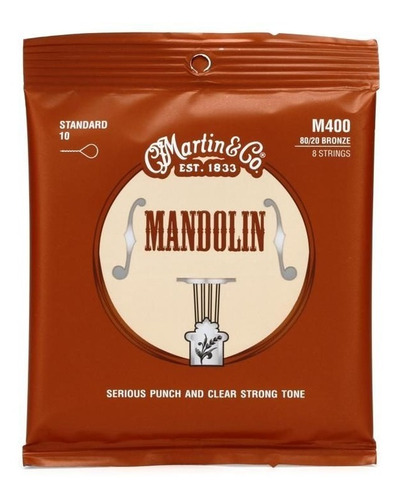 Encordoamento Bandolim / Mandolin - 8 Cordas - 010 - Martin