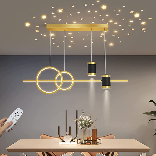 Luz Colgante Led Para Mesa Comedor Moderna Lampara Negra Bar