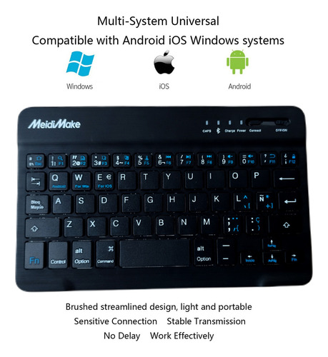 Miniteclado Bluethoot 3.0 Recargable Tecla Ñ Android Ios Mac