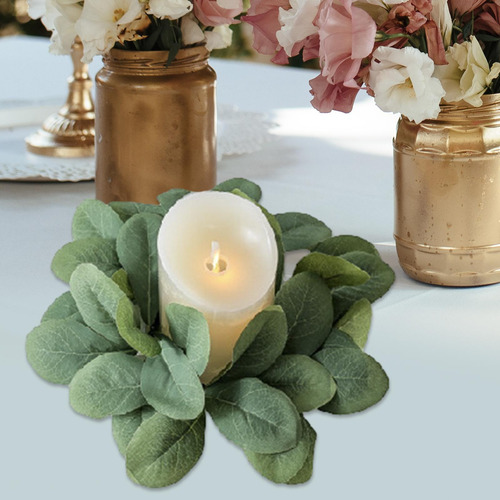 2 X 2x Corona De Eucalipto Anillos De Velas 2 Piezas