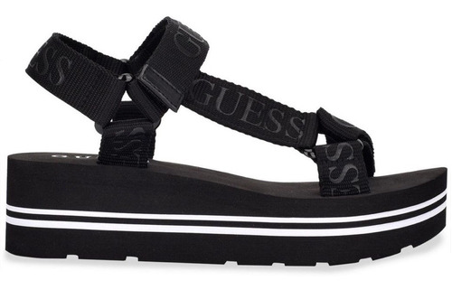 Sandalias Guess Mujer Negras Plataforma Altas Ligeras 