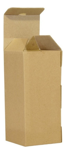 50 Cajas 20x8x8 Cartón Micro Corrugado Armable Botella Chica Color Kraft
