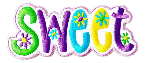 Plpatch Púrpura Dulce Flor Texto Pastel Lindo Logotipo De Di