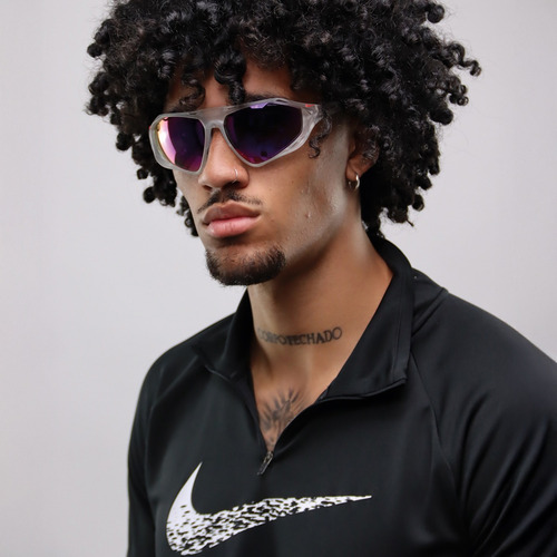 Óculos De Sol Esportivo Nike Zeus Rise If1113x Field Tint Cor Matte Clear Armação Matte Clear Haste Matte Clear Desenho Swosh