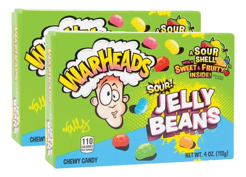 Kit 2 Balas Warheads Sour Jelly Beans - 113g