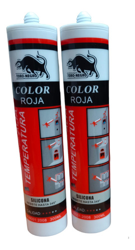 Silicona Roja Alta Temperatura 345 C/ Rojo 300ml Pak 2 Unid